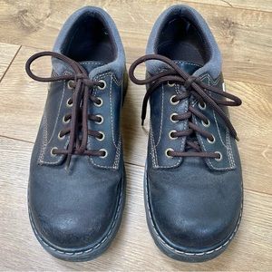 SKECHERS Retro Dark Brown Leather Jammers Lace Up Lug Sole